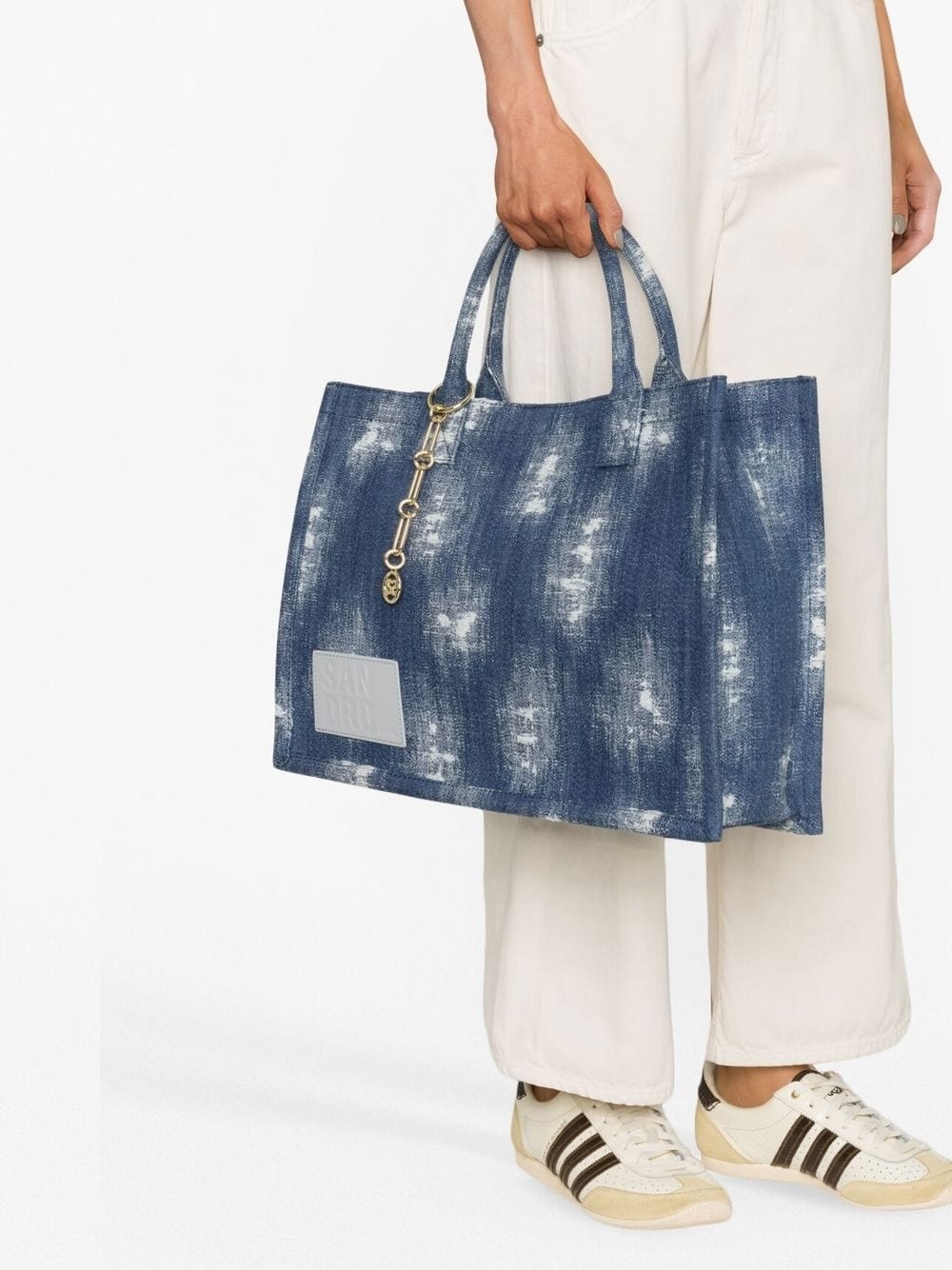 distressed denim tote bag - 3