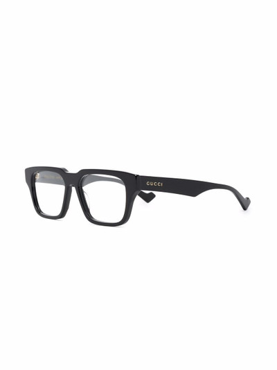 GUCCI rectangle-frame clear glasses outlook