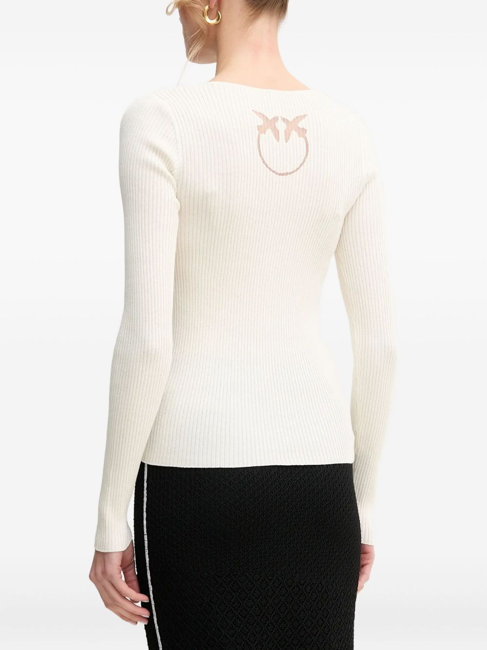ribbed long-sleeved top - 3