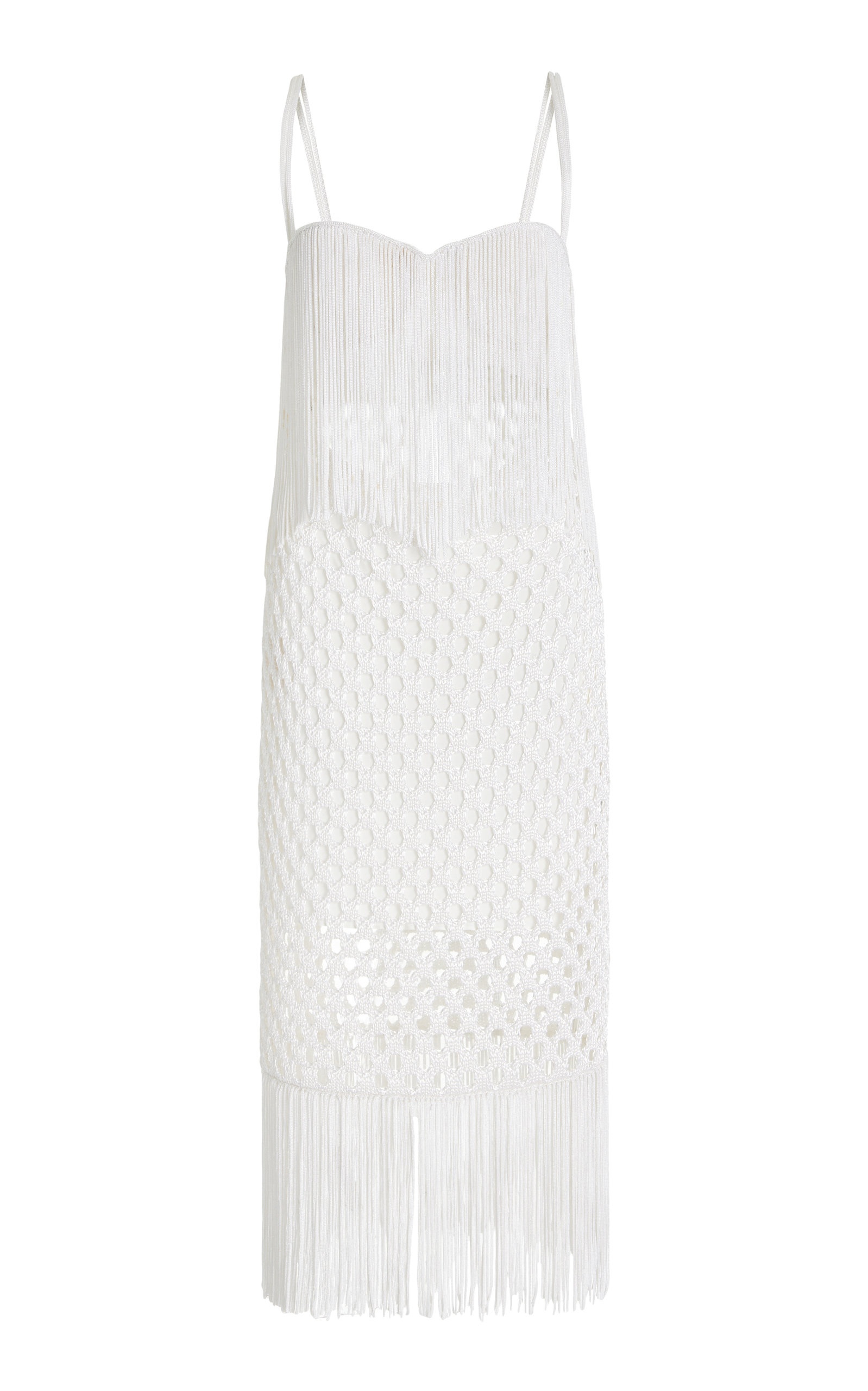 Lacquered Mesh Knit Dress white - 1