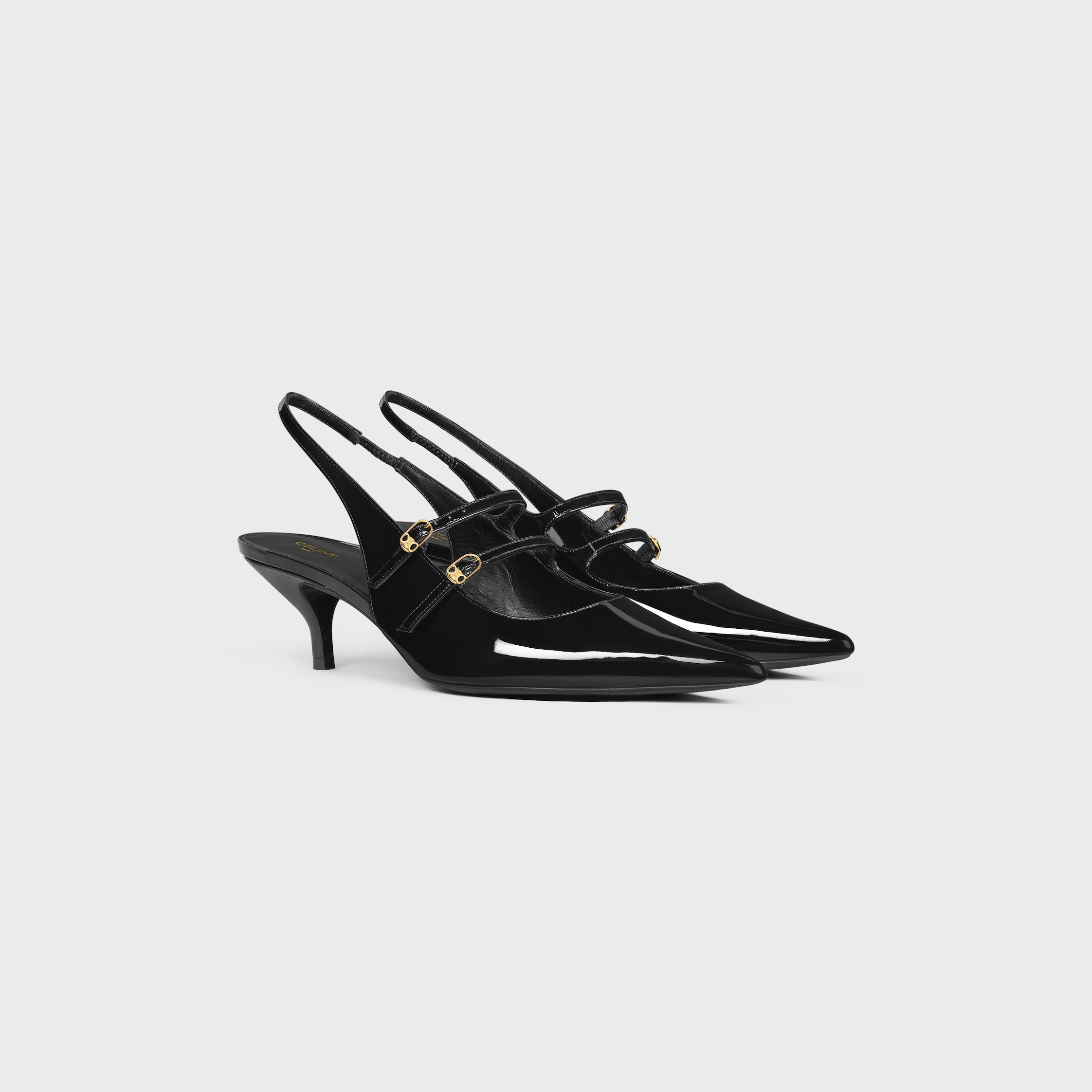 CELINE JUDY DOUBLE STRAP MARY JANE SLINGBACK IN PATENT CALFSKIN - 2
