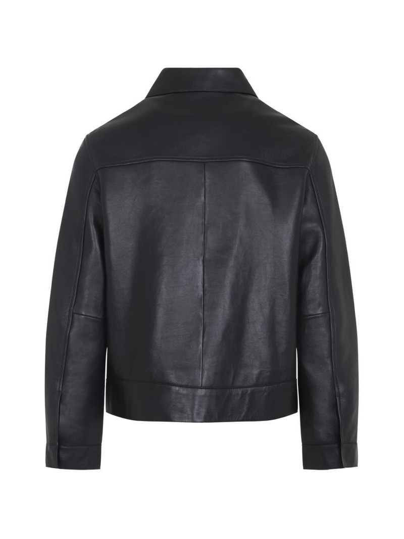 Yves Salomon zip-fastening chest-pocket leather jacket outlook