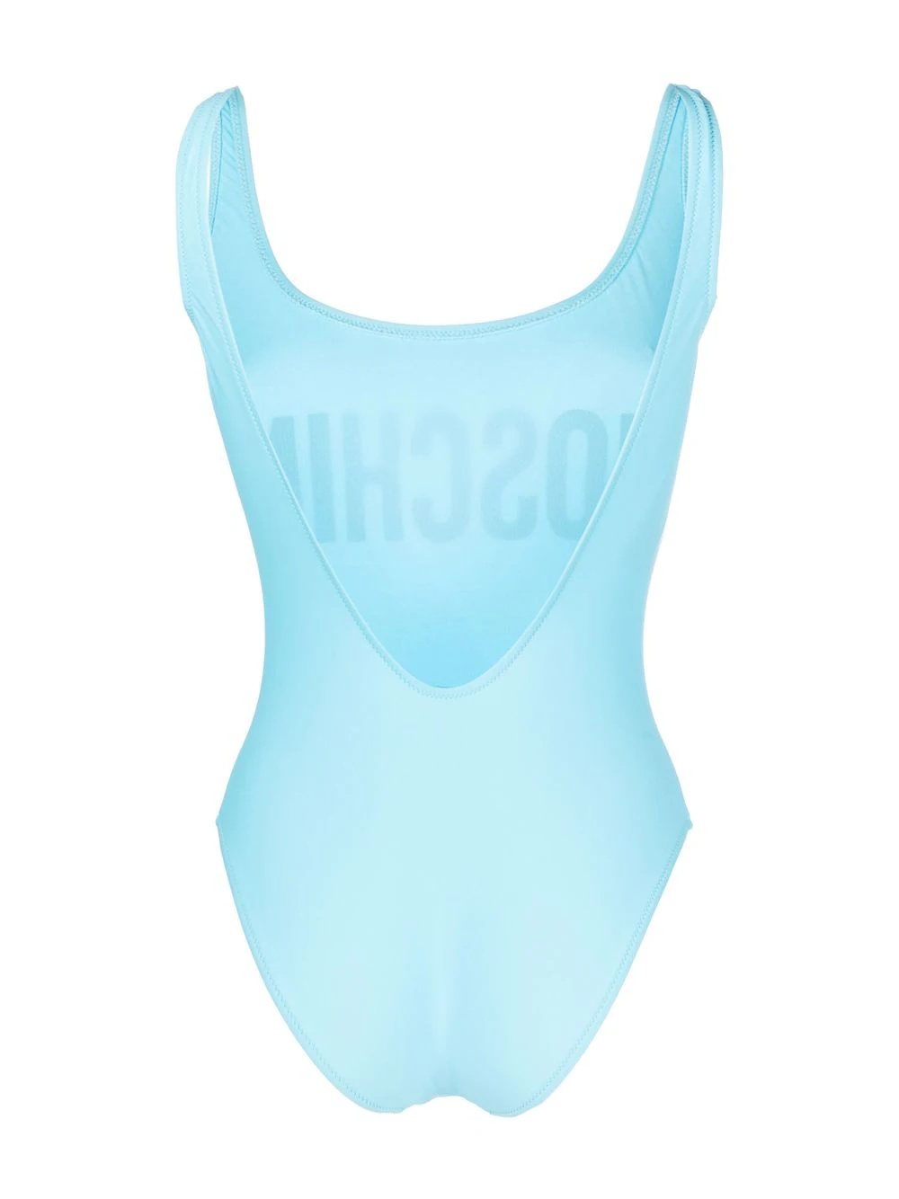 logo-print backless swimsuit - 2