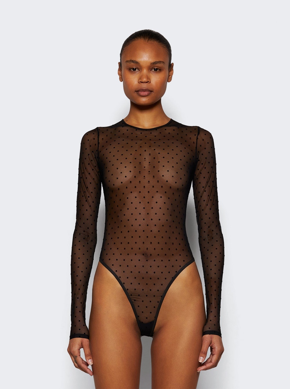 Polka Dot Bodysuit Black - 3