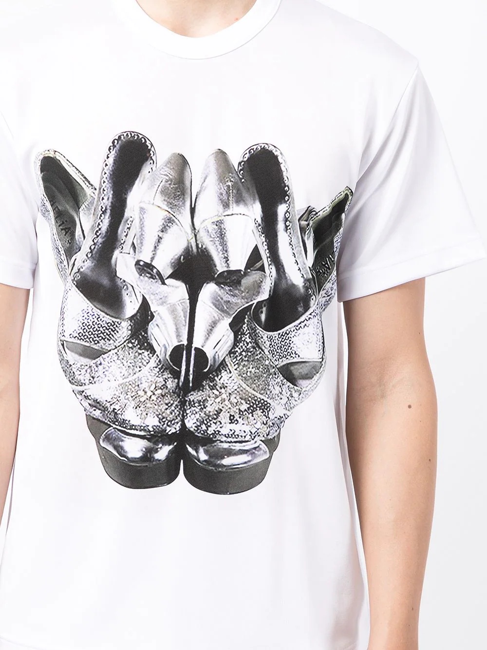 asymmetric shoe print T-shirt - 5