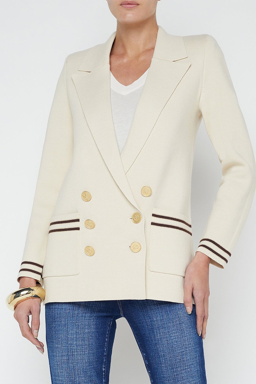 Eileen Blazer - Porcelain Stripe - 4