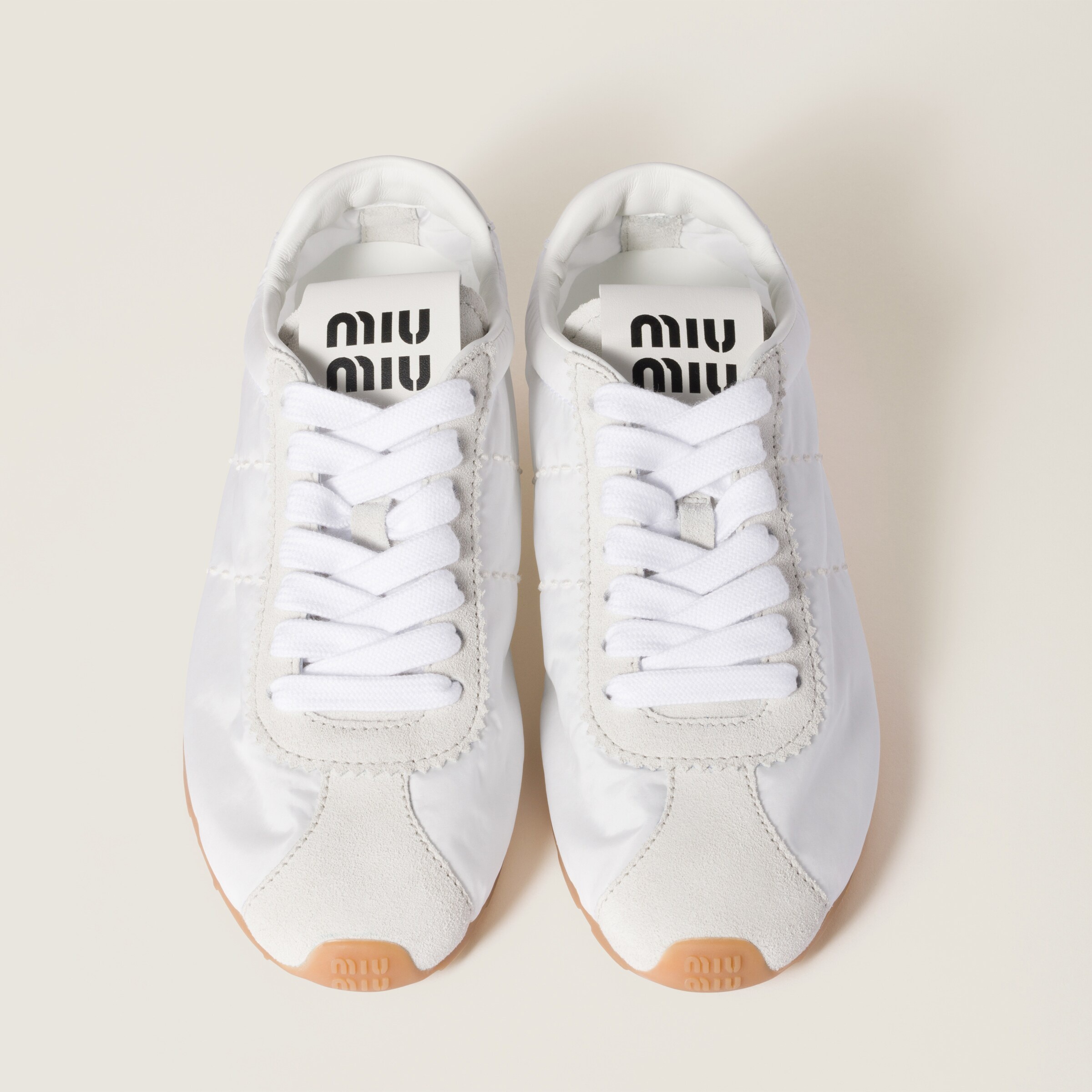 Plume technical fabric and suede sneakers - 4