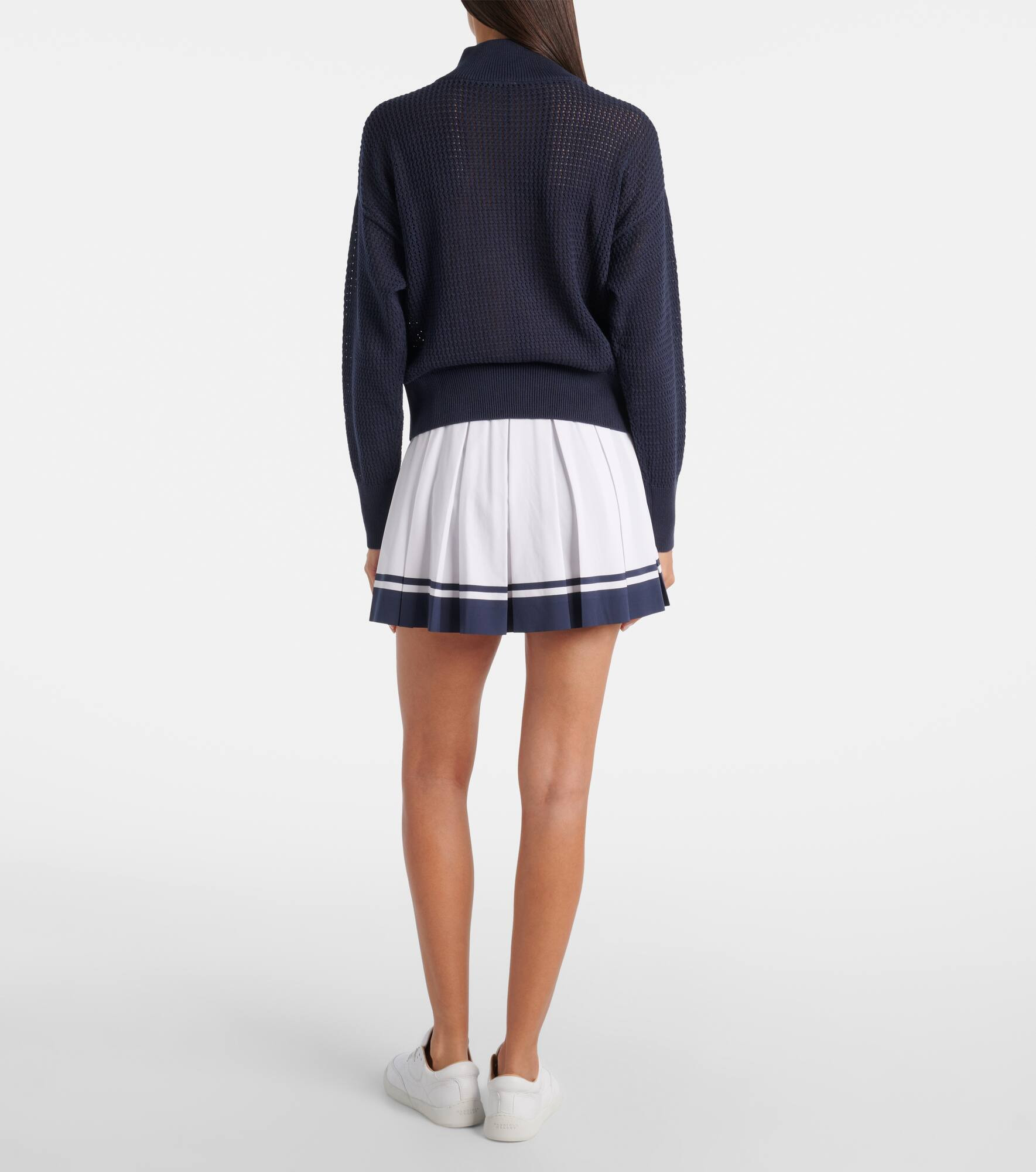 Open-knit cotton half-zip sweater - 3
