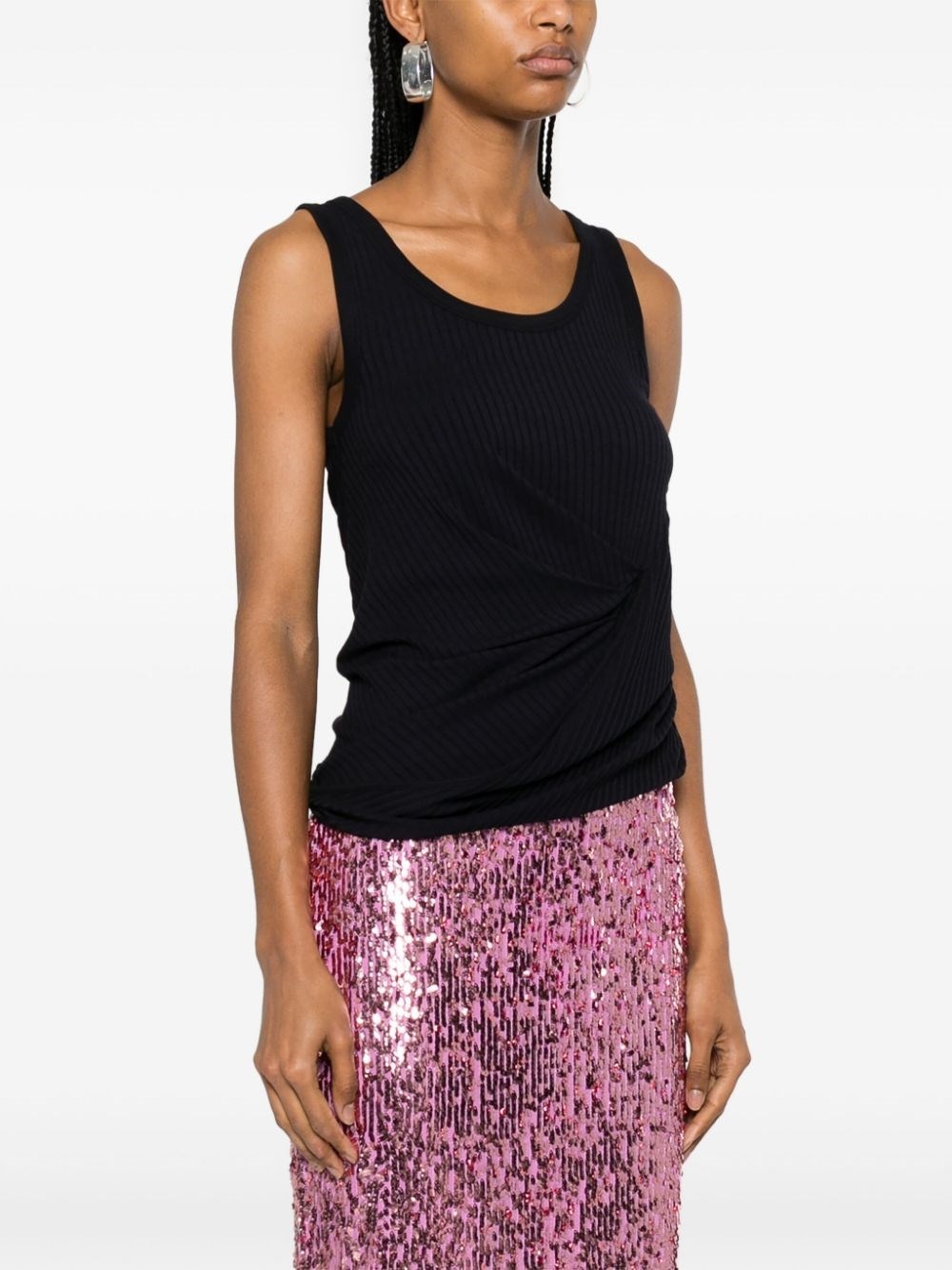 Ribbed cotton blend tank top - 4