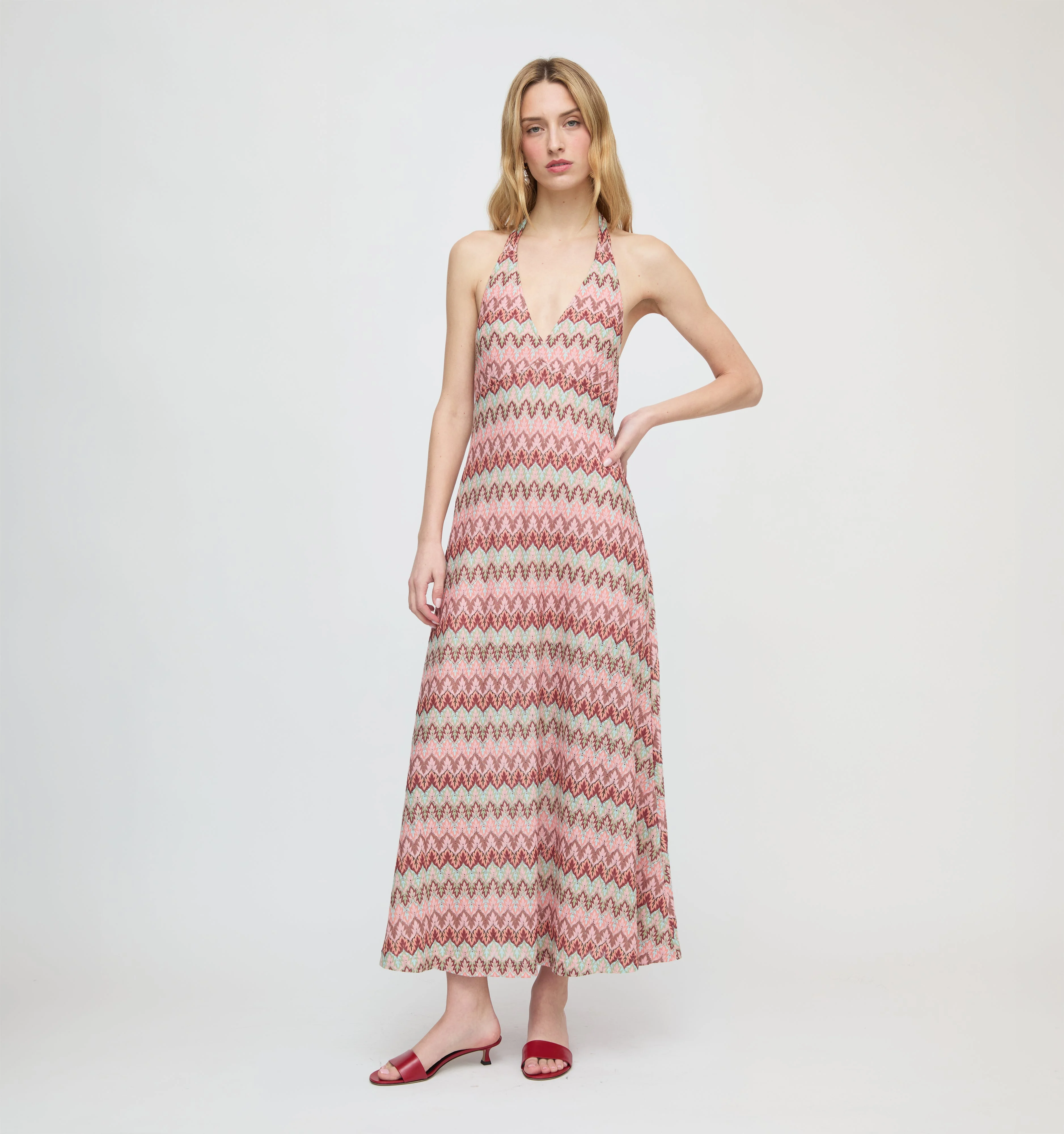 The Bela Dress - Pink Multi Smooth Shimmer Knit - 1