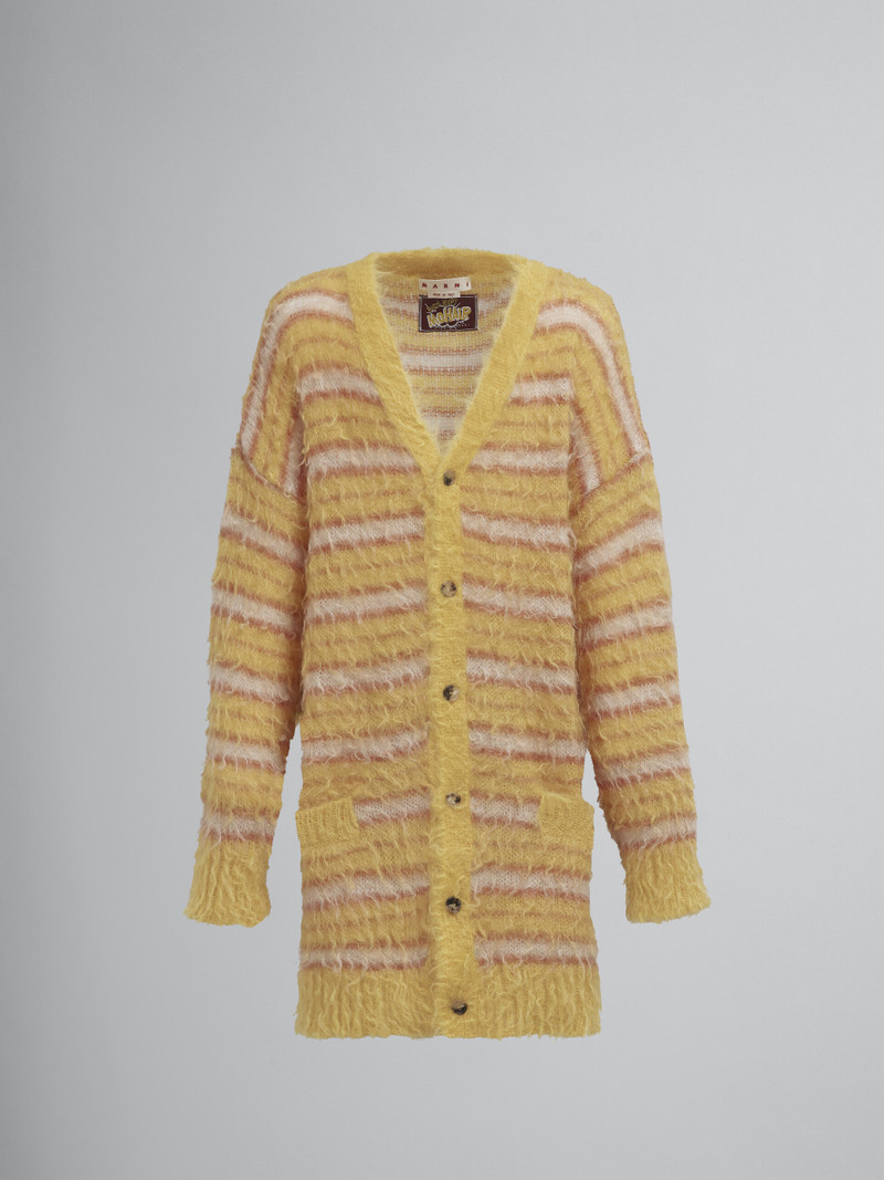 STRIPED ICONIC MOHAIR LONG CARDIGAN 1