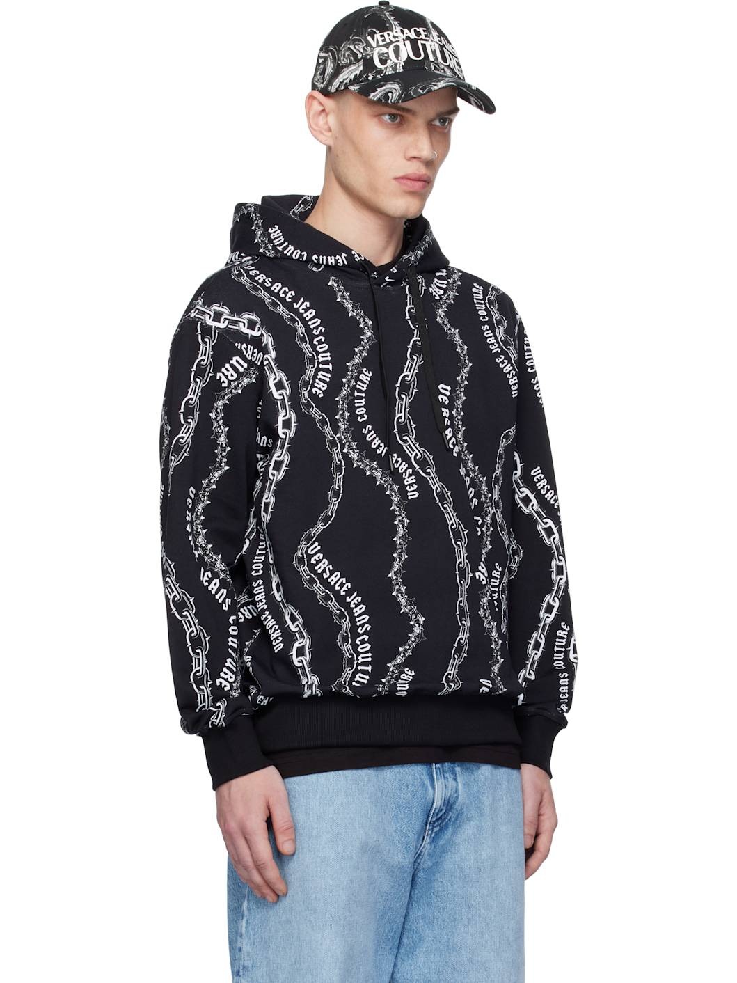 Black Chain Couture Hoodie - 2