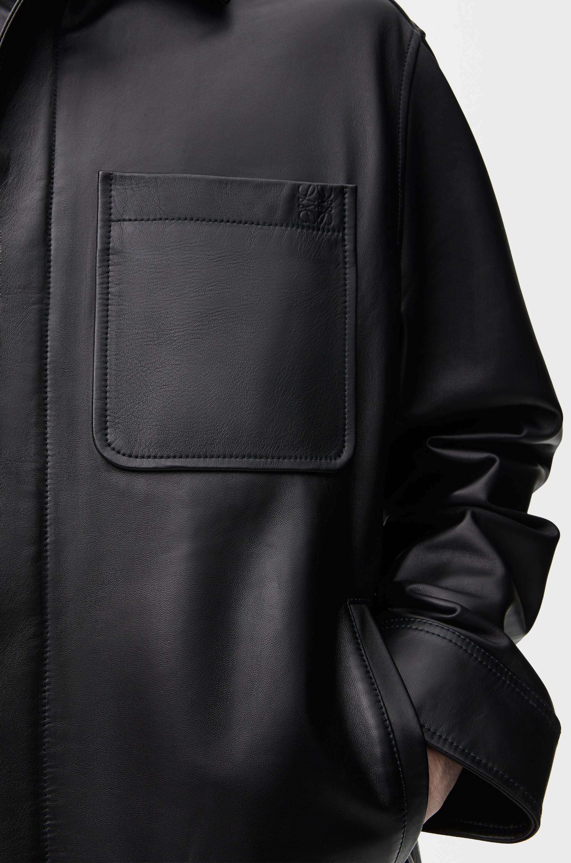 Overshirt in nappa lambskin - 3
