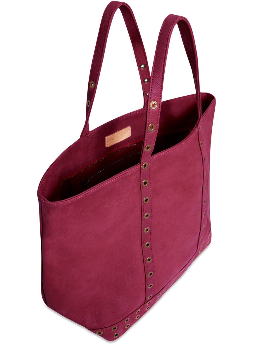 Suede leather L cabas tote bag - 2
