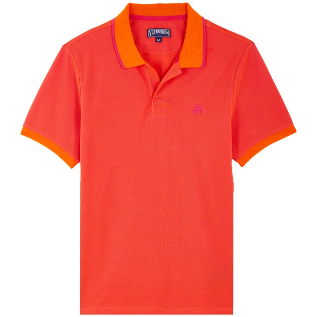 Men Cotton Pique Polo Shirt Solid - 1