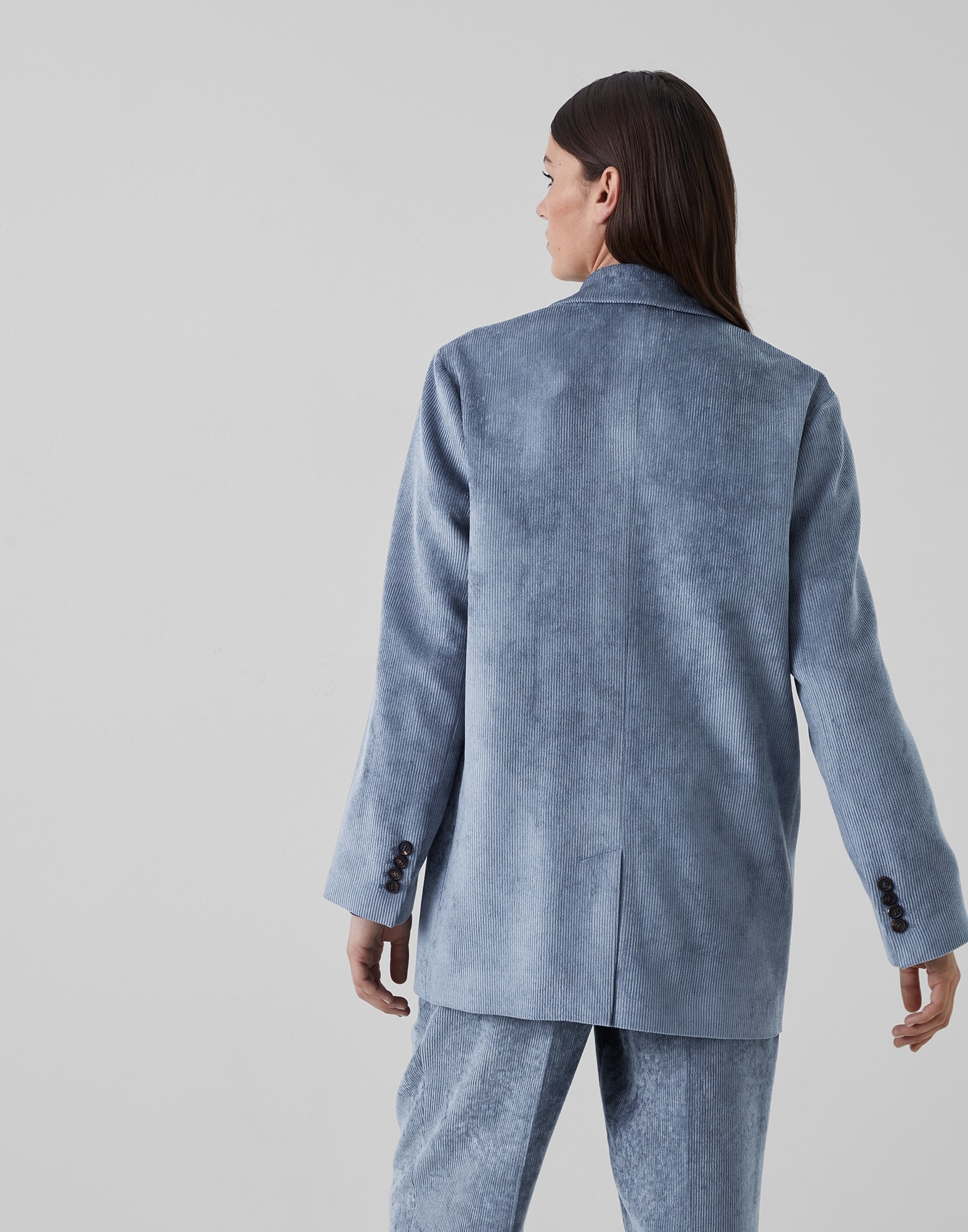 Hammered corduroy blazer with monili - 2
