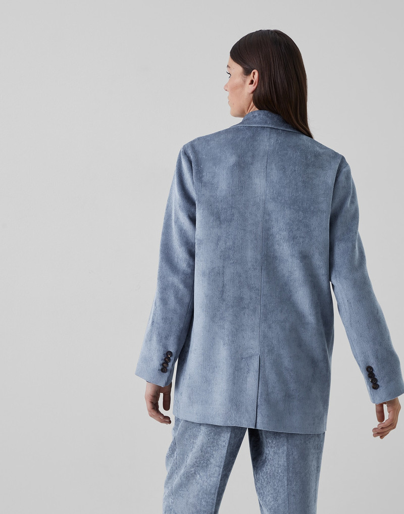 Hammered corduroy blazer with monili 2
