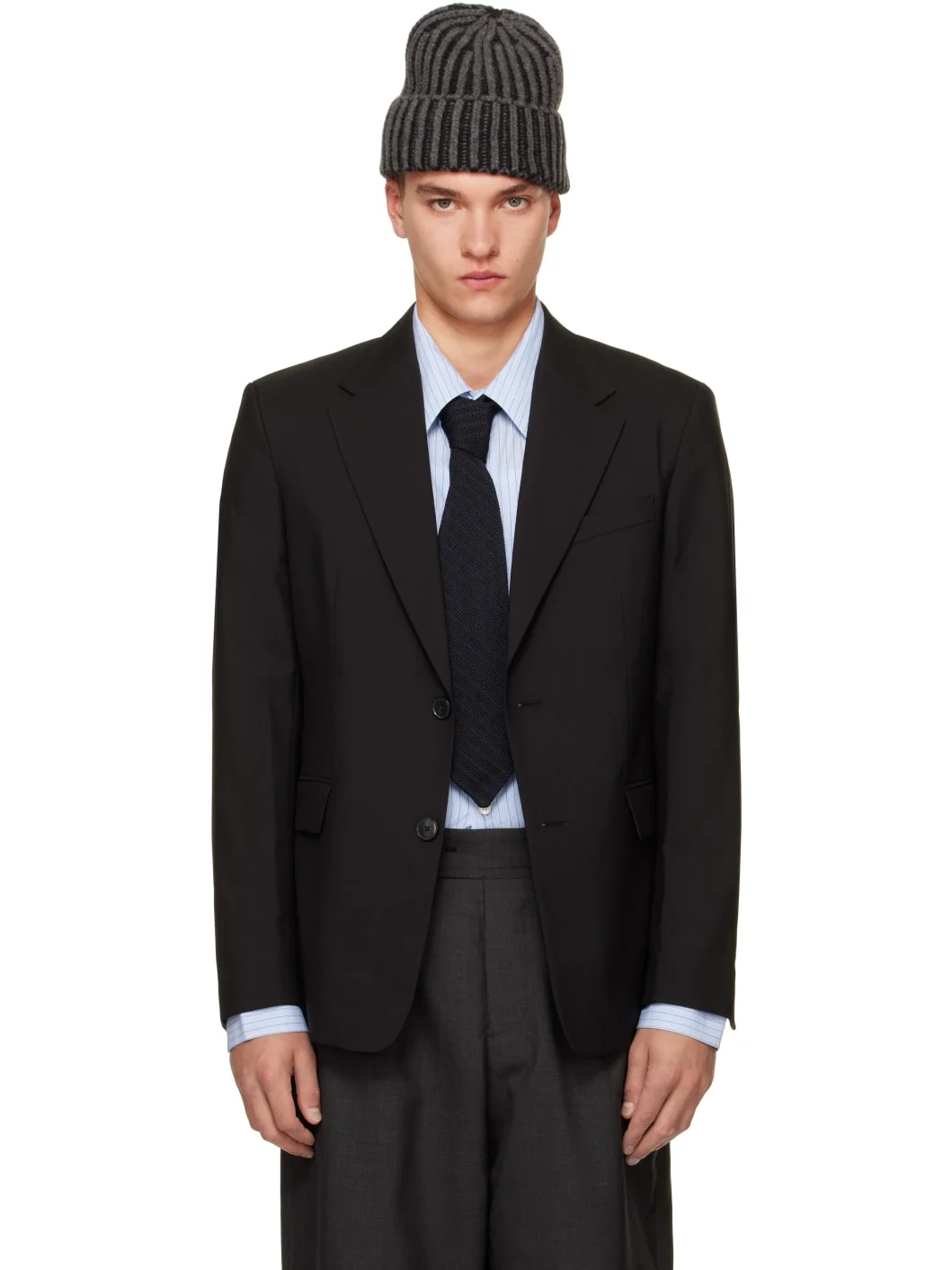 Black Single Breasted Blazer - 1