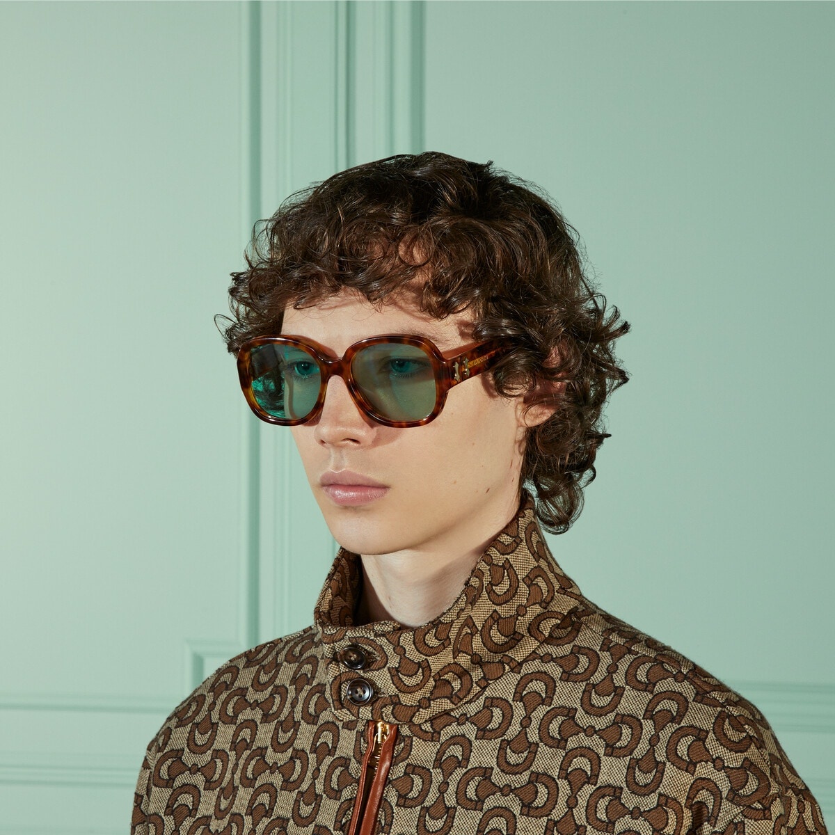 GUCCI Horsebit jacquard wool jacket REVERSIBLE