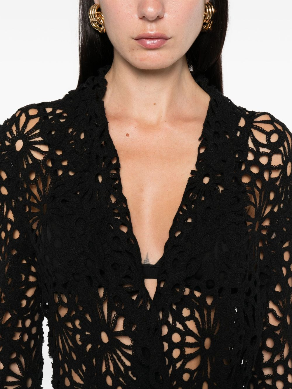 floral-motif single-breasted jacket - 5