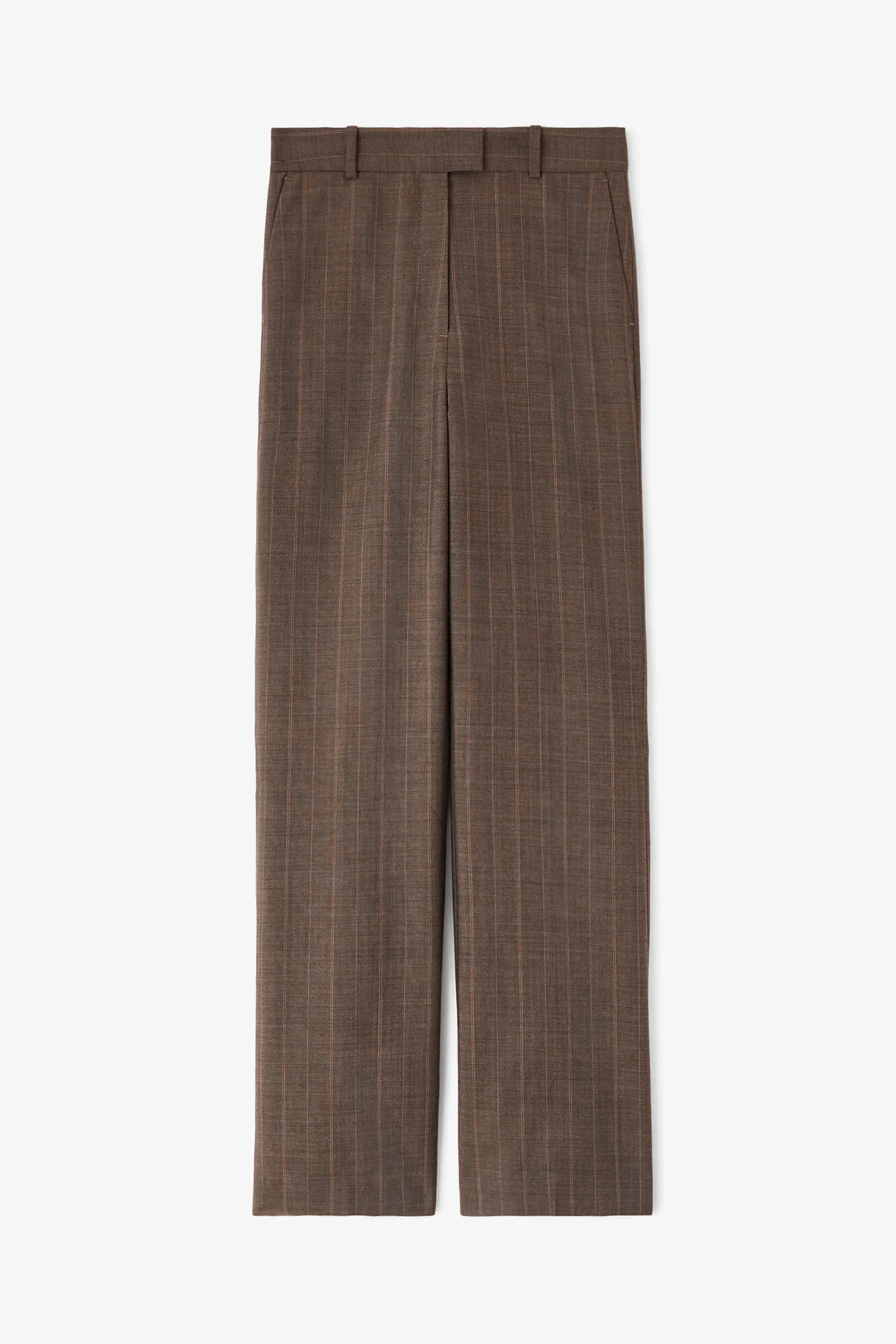 PANTS IN BROWN PINSTRIPE WOOL - 1