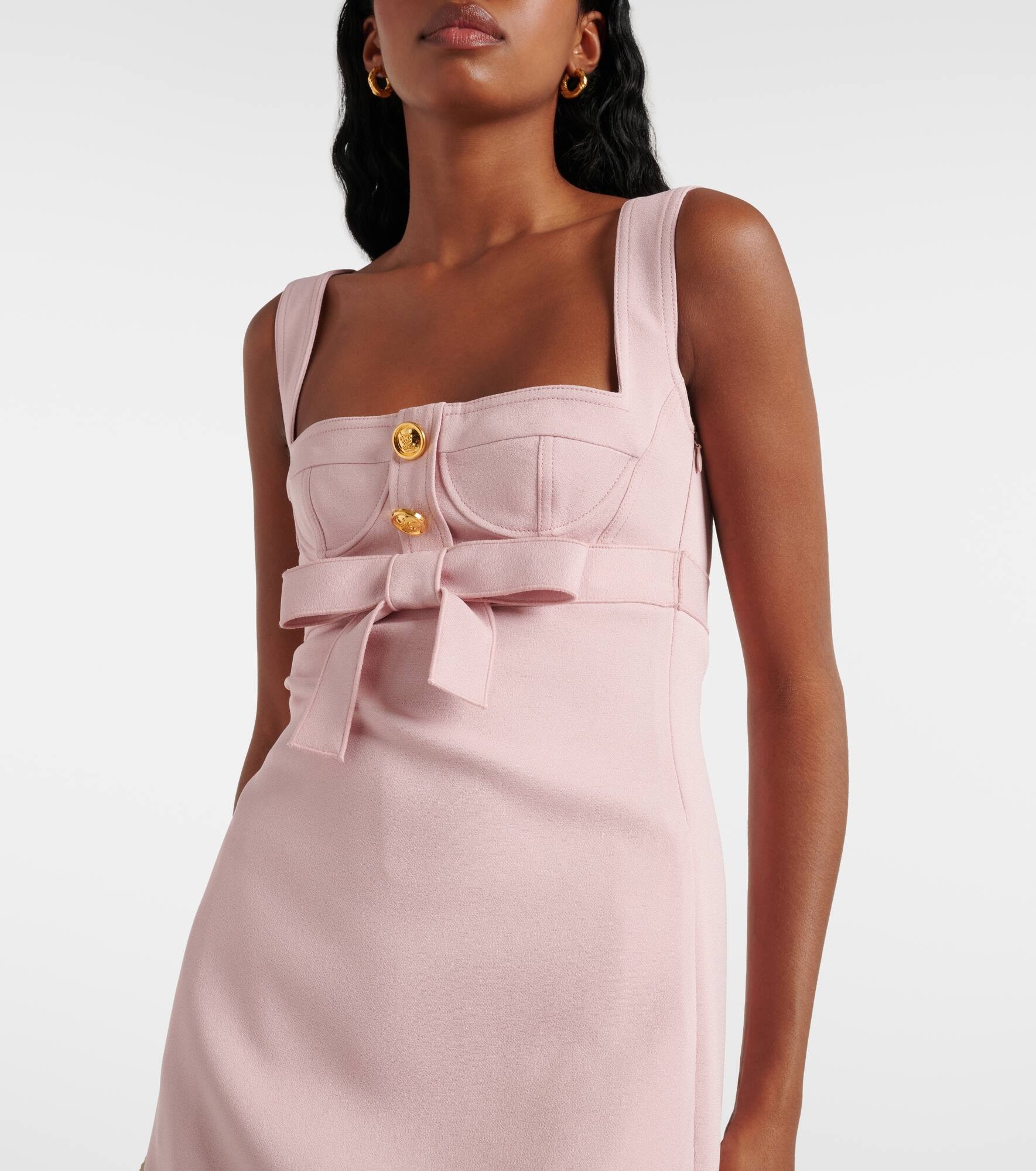 Bow-detail crêpe minidress - 4