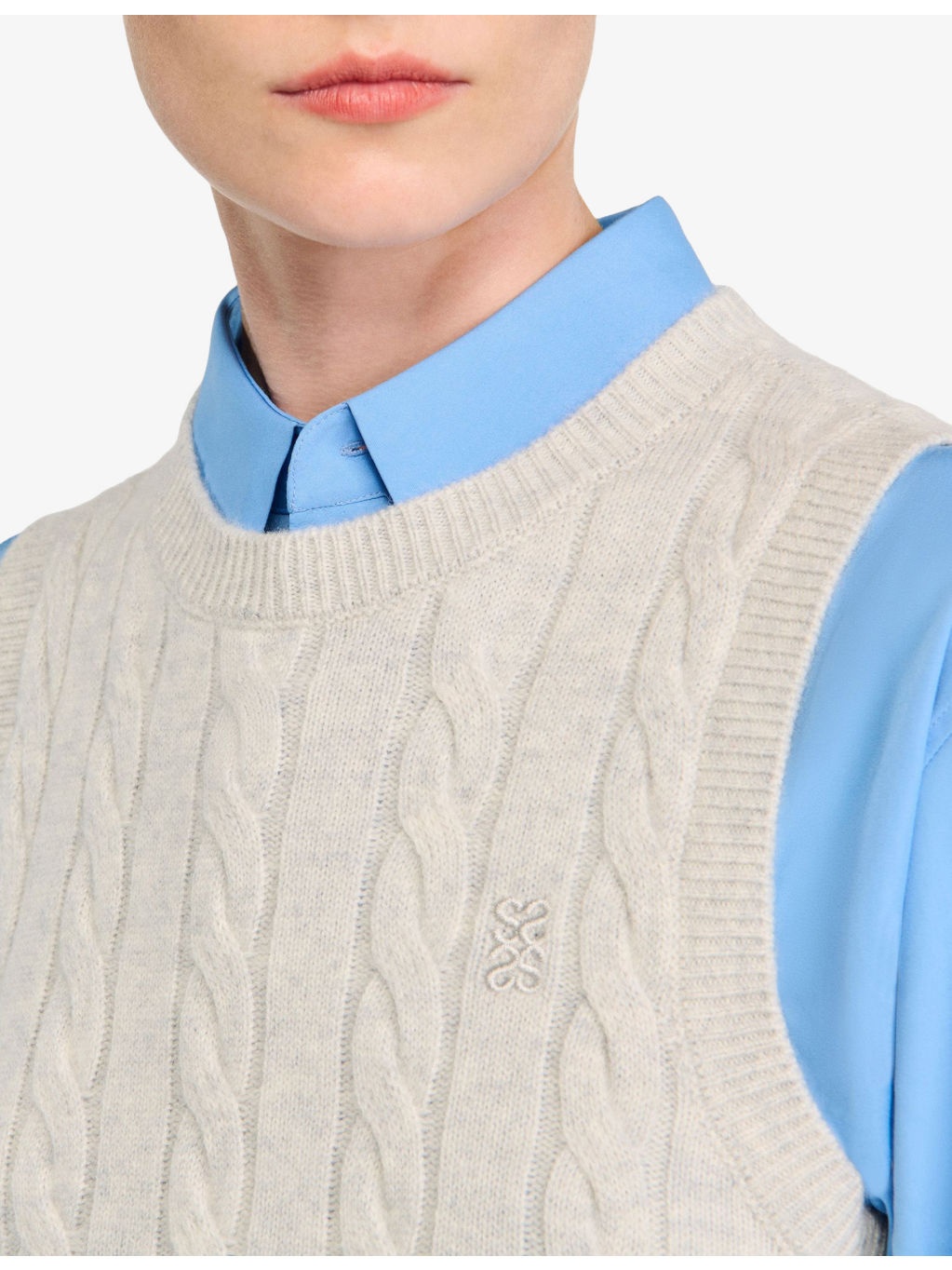 Striped-Hem Sleeveless Wool And Cashmere-Blend Jumper - 5