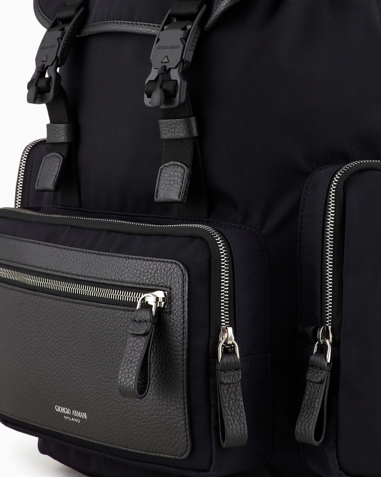 RECYCLED-NYLON AND PEBBLED-LEATHER BACKPACK ASV - 5