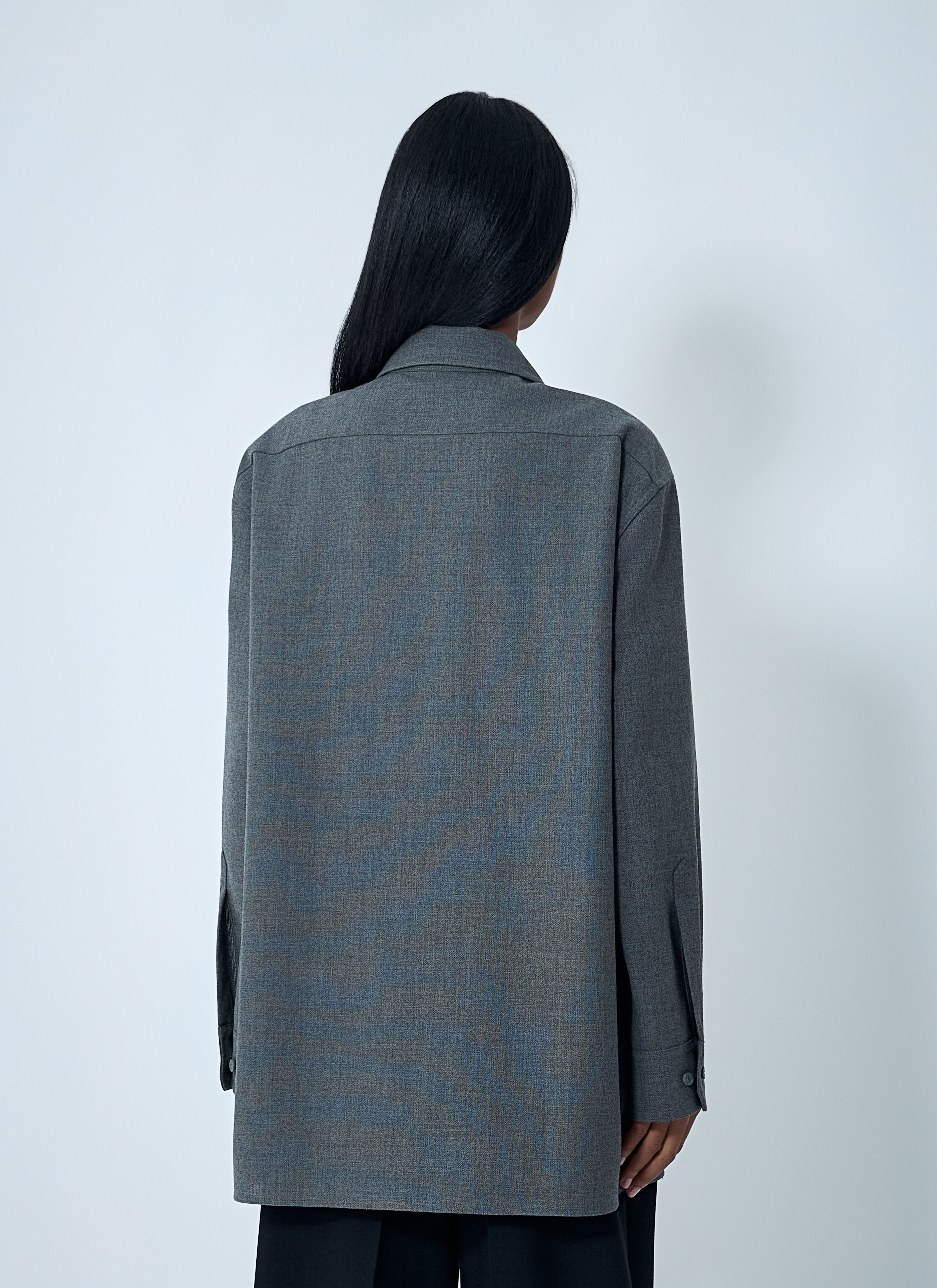 Bead Embellished Wool Shirt - 4