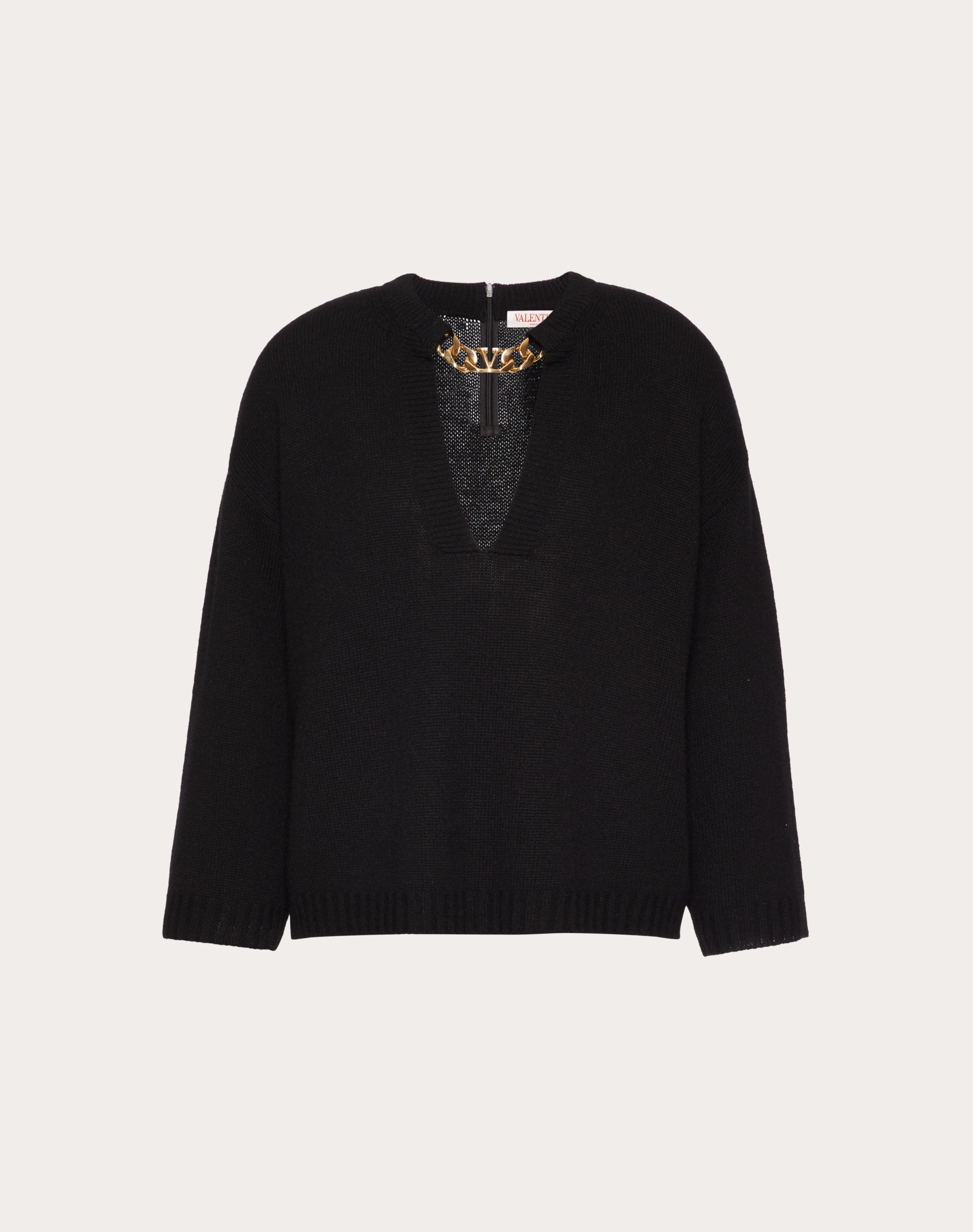 VLOGO CHAIN CASHMERE JUMPER - 1