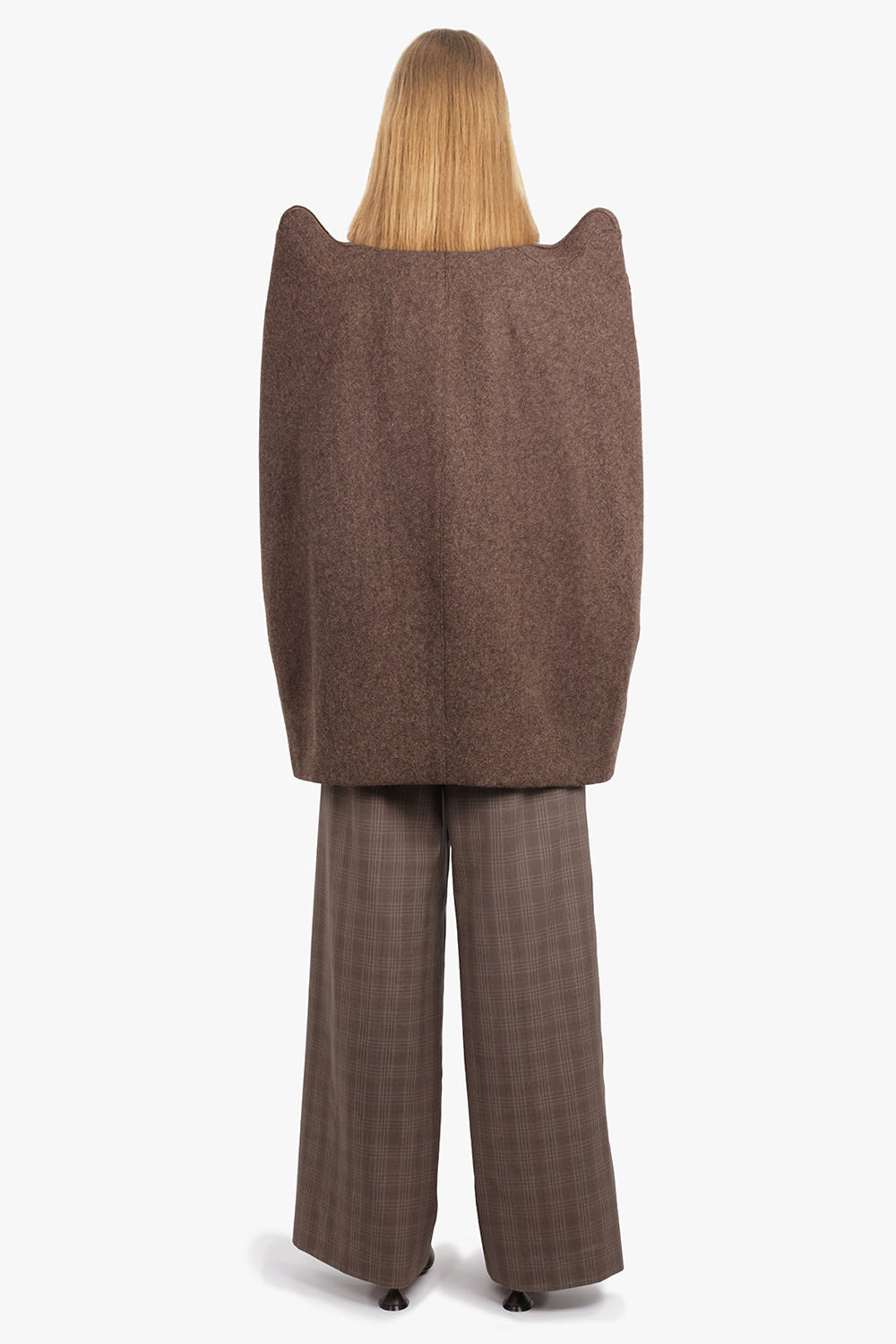 CAPPA SHOULDER DETAIL CAPE JACKET | BROWN - 5