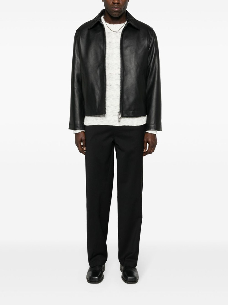 SUNFLOWER zip-up leather jacket outlook