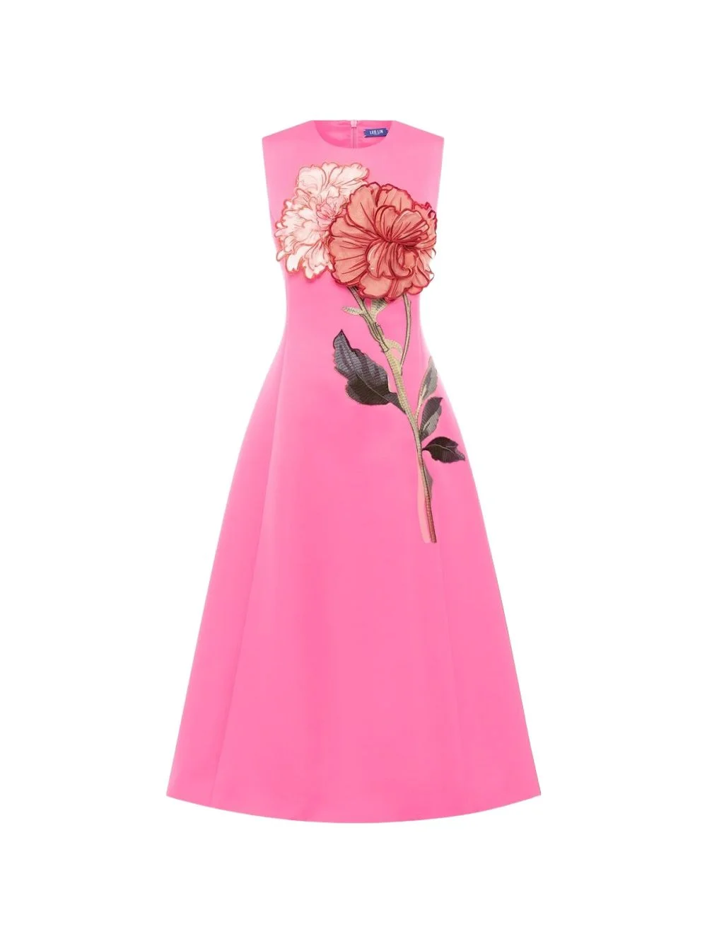 Cleo flower-appliqué midi dress - 1