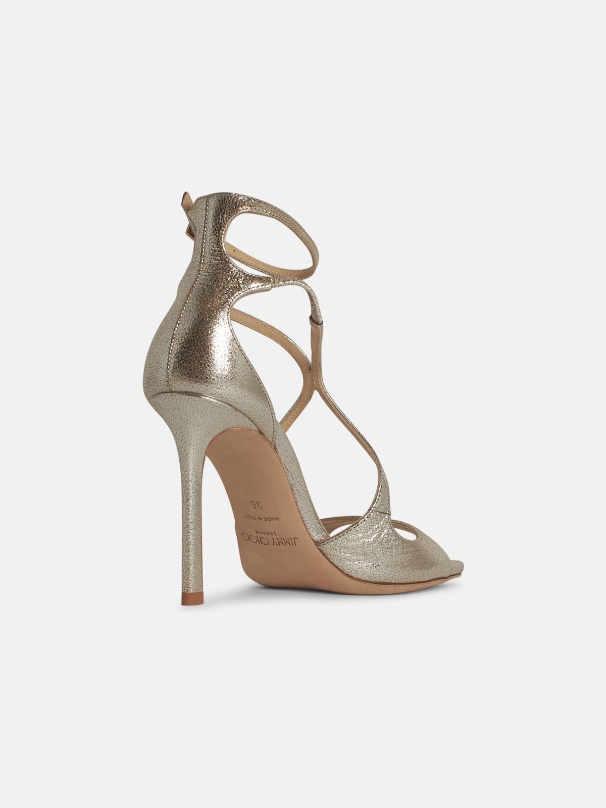 'AZIA' SILVER LEATHER SANDALS - 3