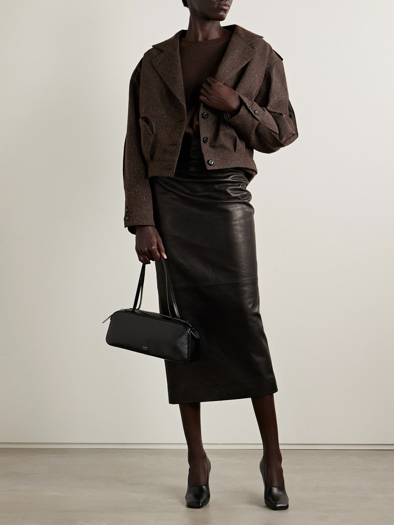 BLAZÉ MILANO Kiso wool-blend canvas jacket Brown outlook
