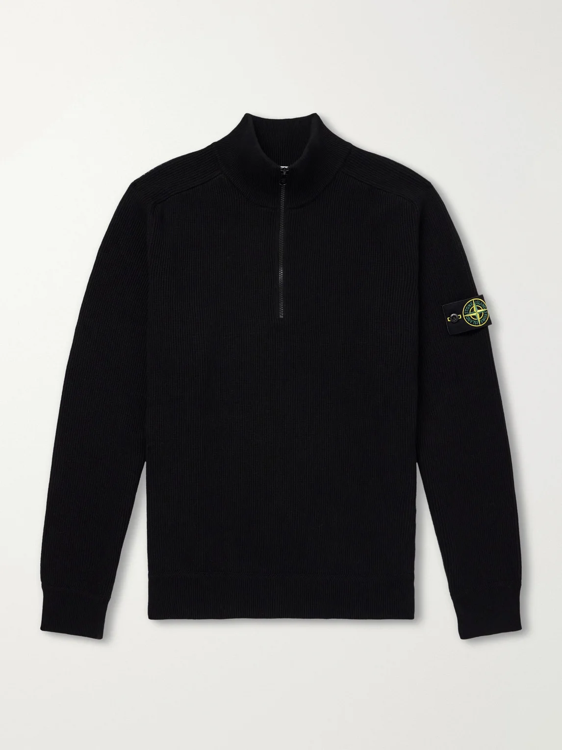 Ribbed Cotton Zip-Up Sweater - 1