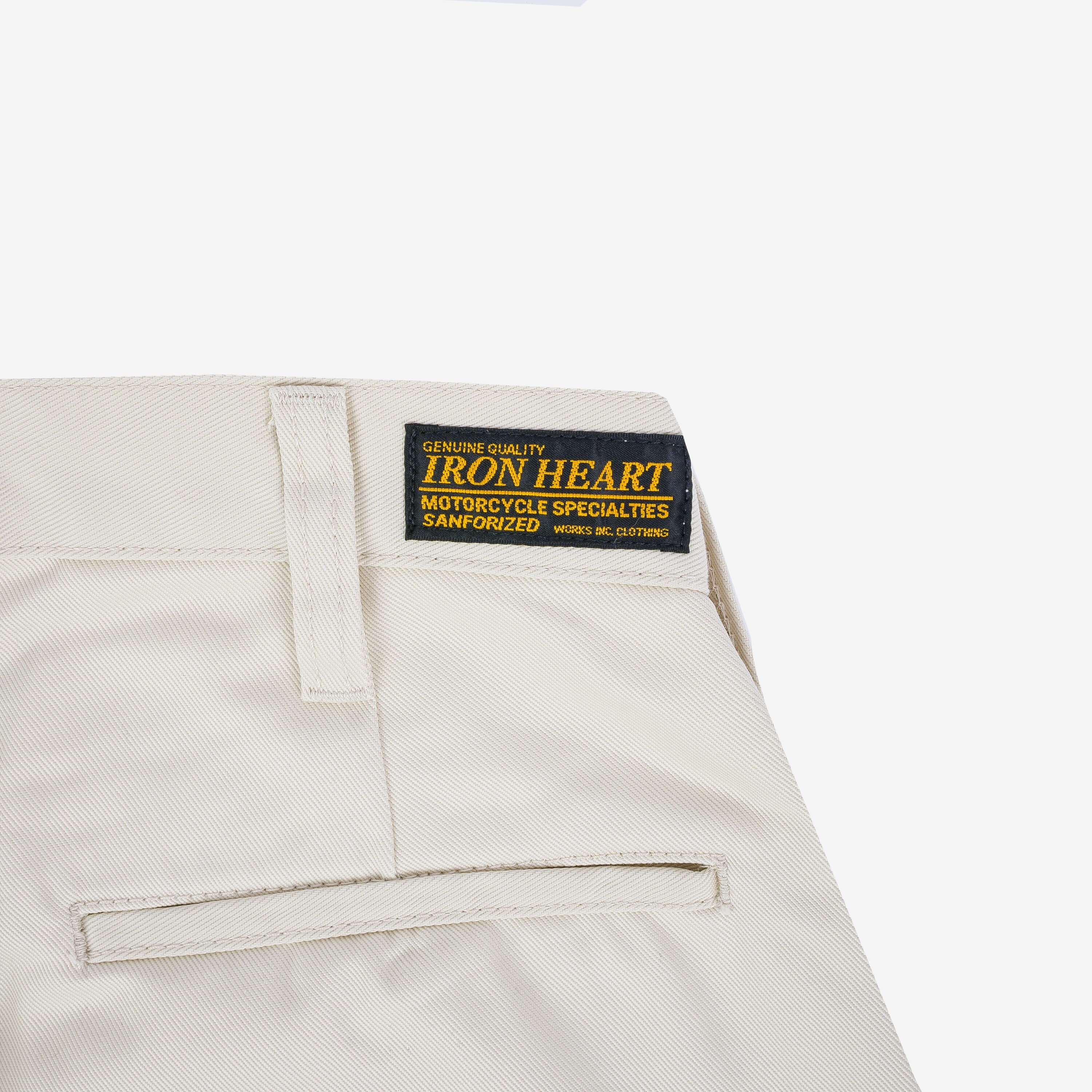 IH-721-IVO 9oz Mercerised Selvedge Cotton Slim Tapered Chinos - Ivory - 4