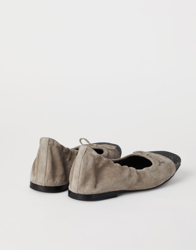 Brunello Cucinelli Suede flats with precious toe outlook