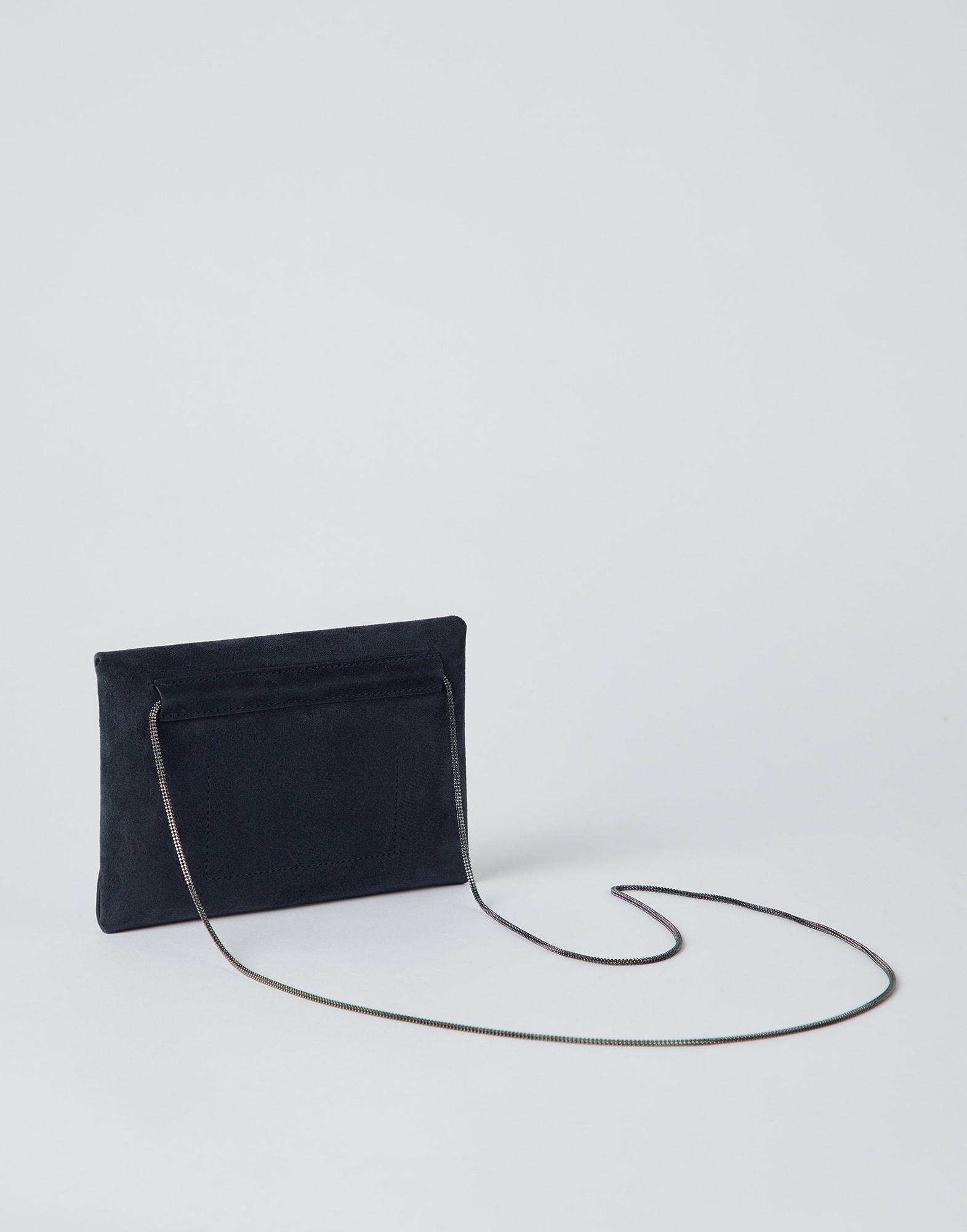 Suede envelope bag with precious chain - 2