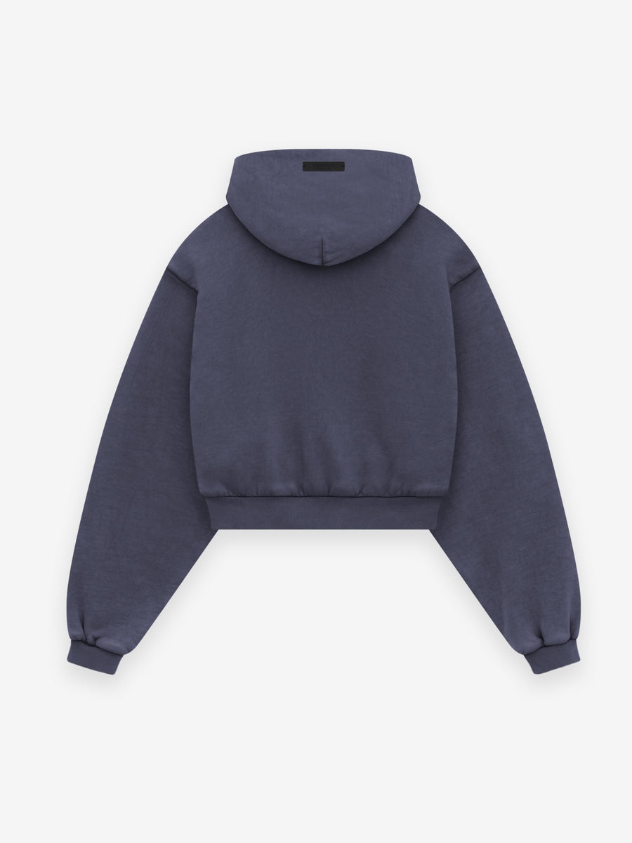 Women's Heavy Fleece Cropped V-Neck Hoodie - 2