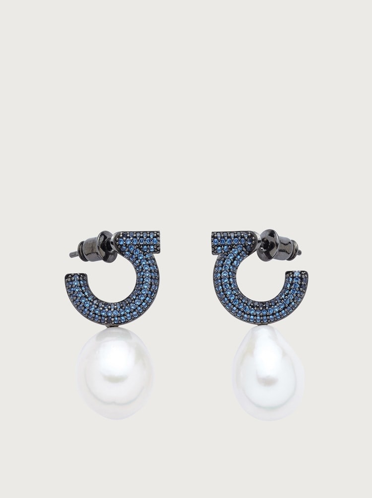 GANCINI EARRINGS WITH BAROQUE PEARL - 1