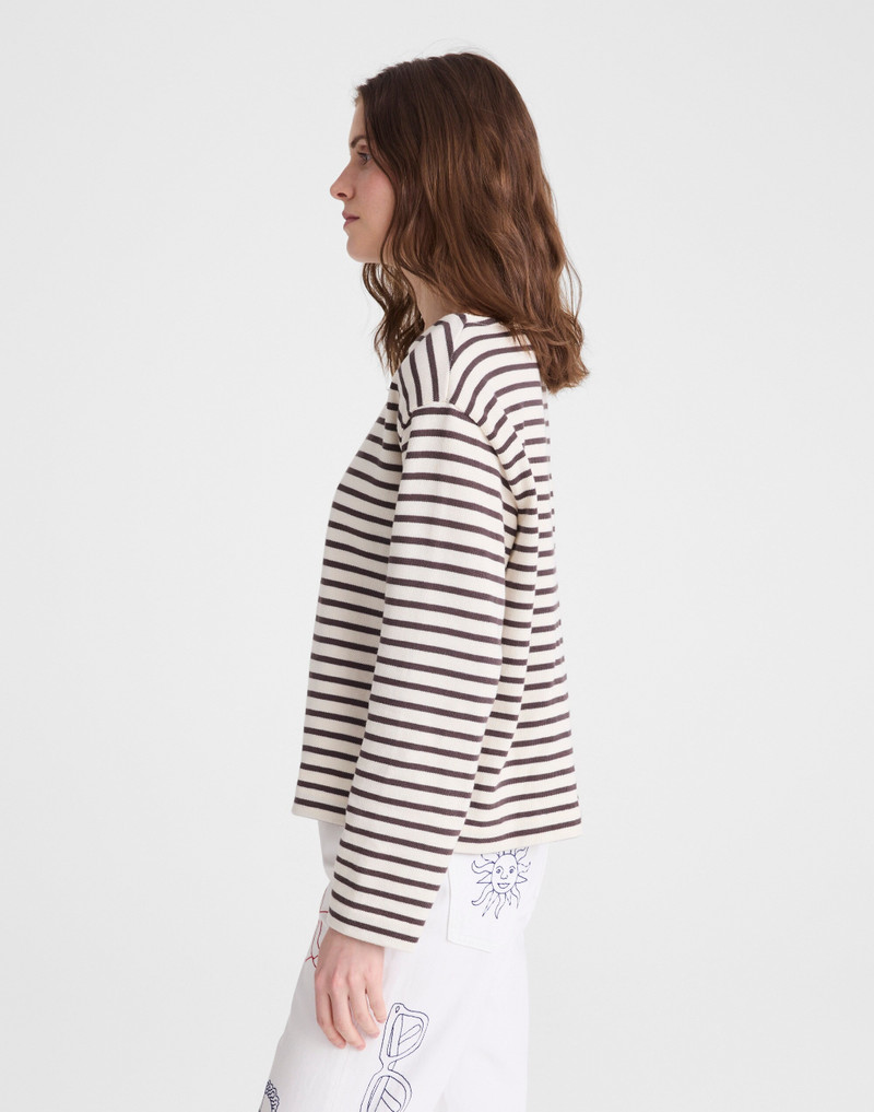 Striped Boatneck Long-Sleeve Tee 4
