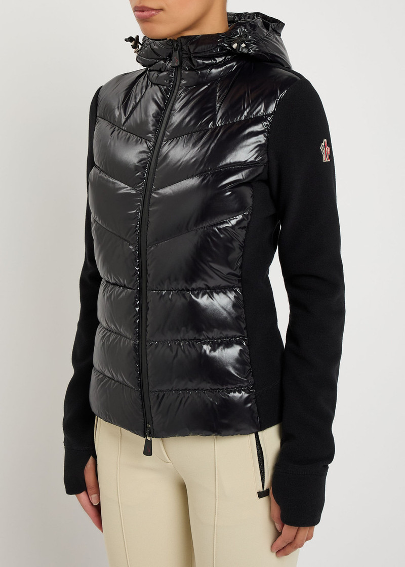 Moncler Moncler Logo-appliquéd Quilted Shell and Fleece Cardigan outlook