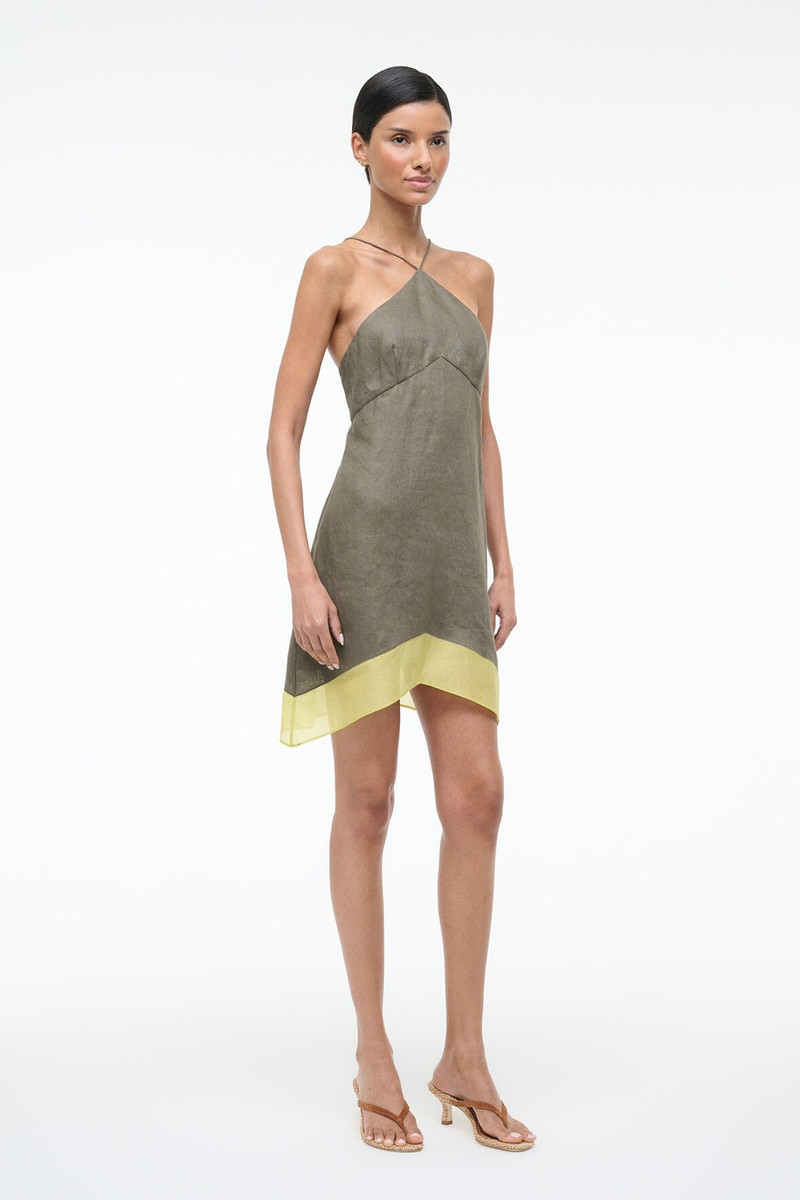 STAUD STAUD ORO LINEN DRESS PALO VERDE outlook