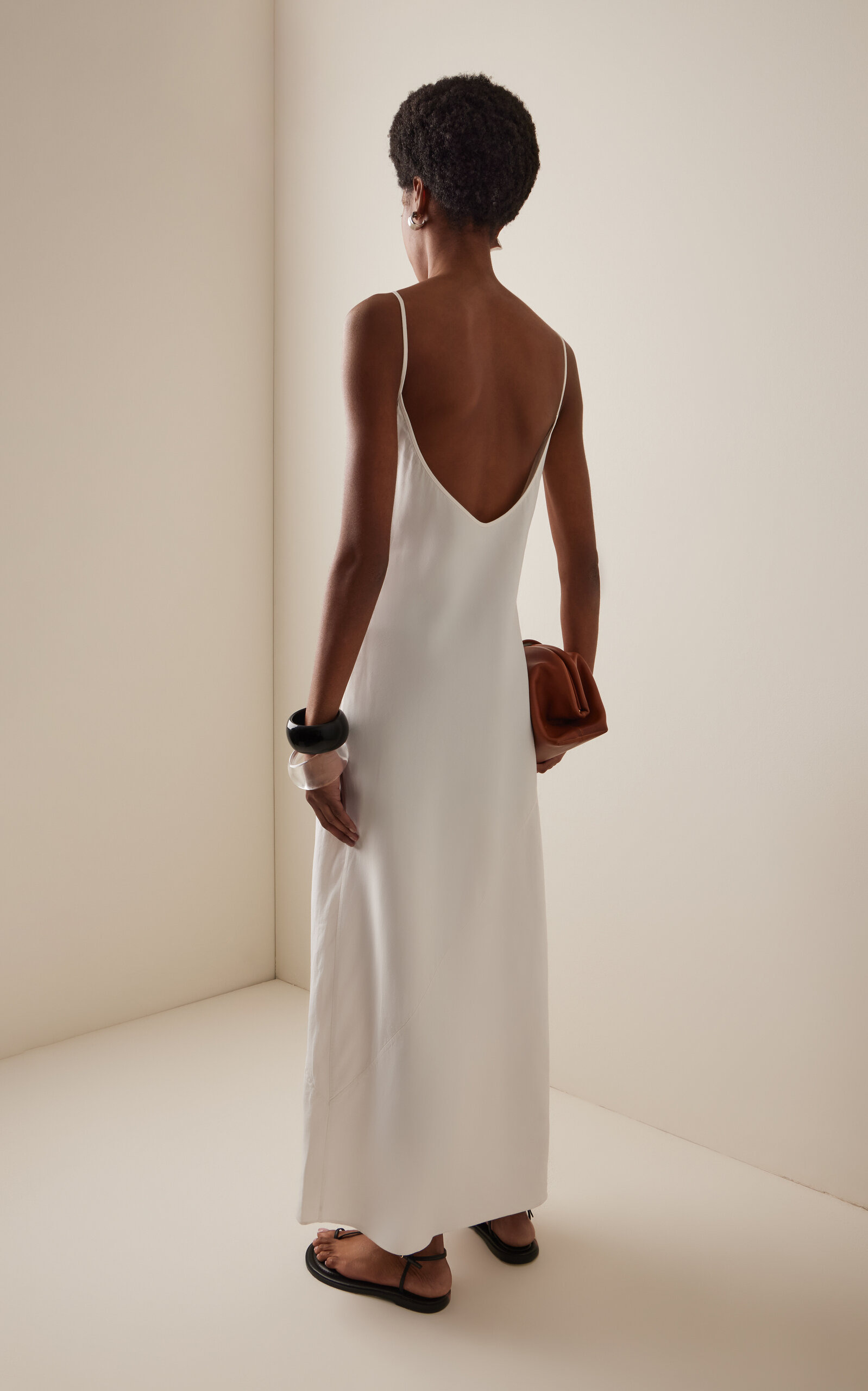 Exclusive Hemp-Blend Midi Slip Dress off-white - 4