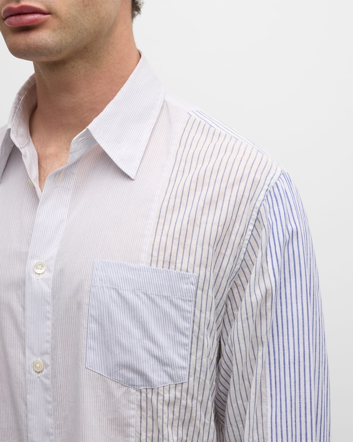 Men's Paneled Cloak Button-Down Shirt - 6
