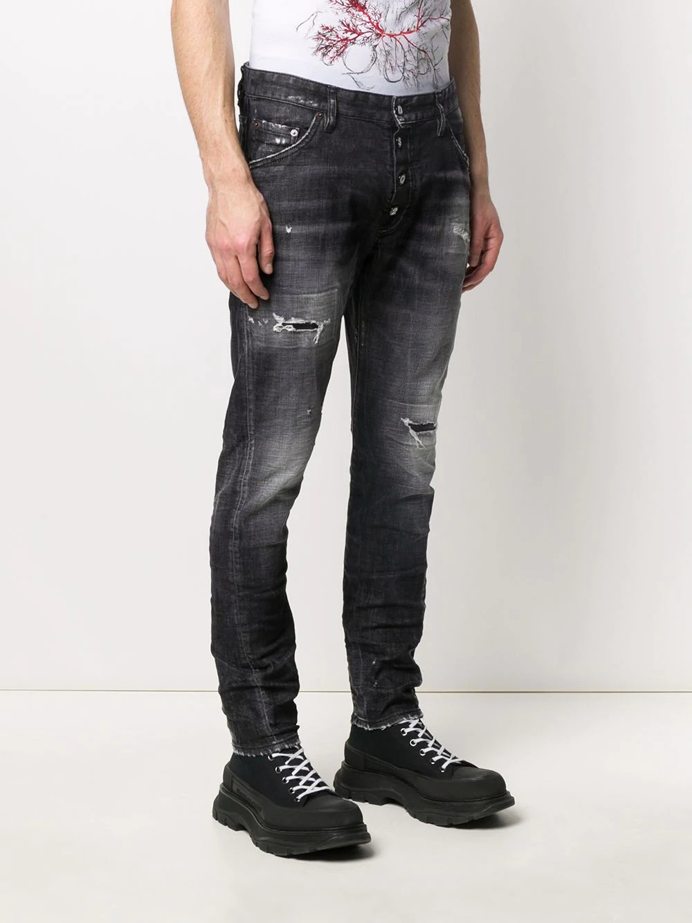 distressed skinny jeans - 3