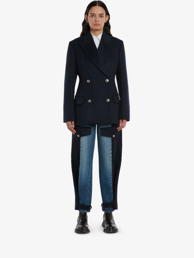 Alexander McQueen Military Hybrid Trousers in Washed Blue outlook