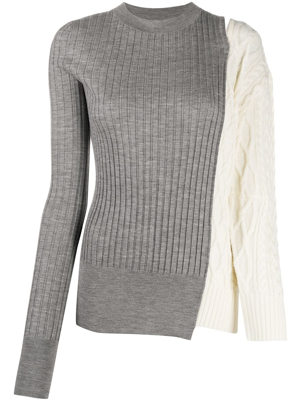 contrast knit round neck jumper - 1