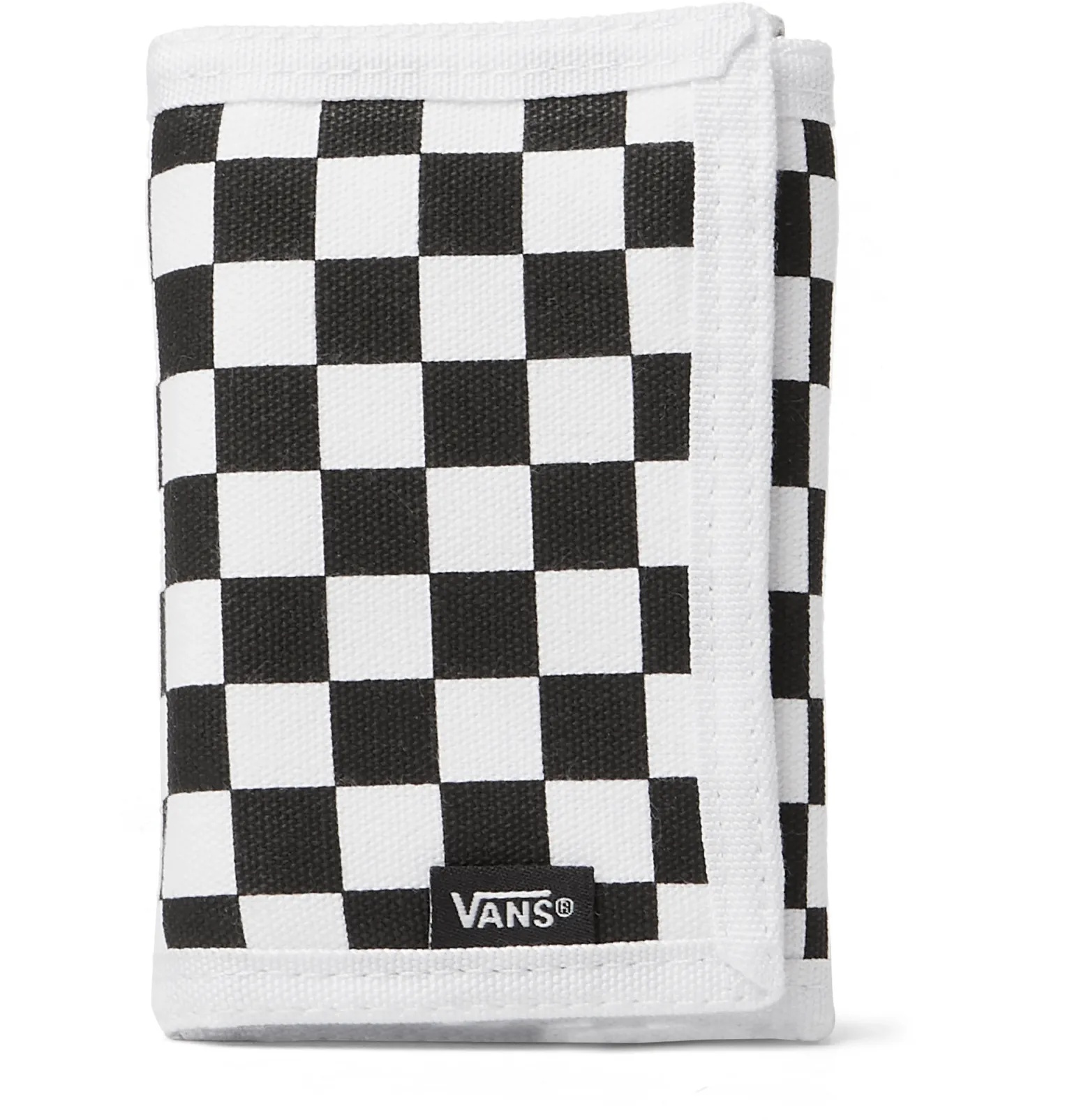 Checkerboard Cotton-Canvas Trifold Wallet - 1